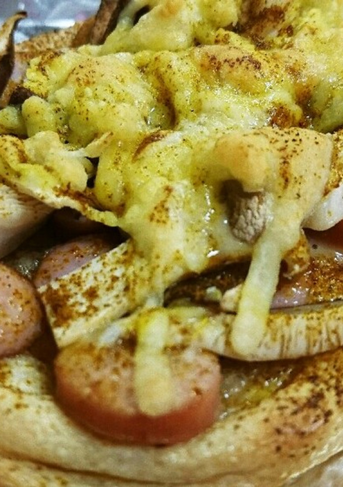 油あげときのこのマヨチーズカレーピザ-レシピのメイン写真