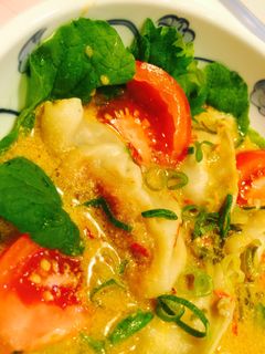 簡単ピリ辛☆坦々スープのサラダ餃子-レシピのメイン写真