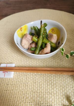 鶏むね肉とインゲンの生姜煮-レシピのメイン写真