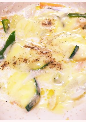 時短レンジだけ♪夏野菜ごろごろスープ！-レシピのメイン写真