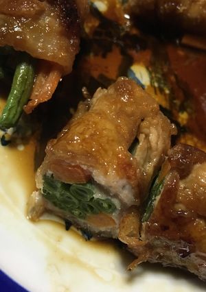 インゲン豆と人参の肉巻き照り焼き-レシピのメイン写真