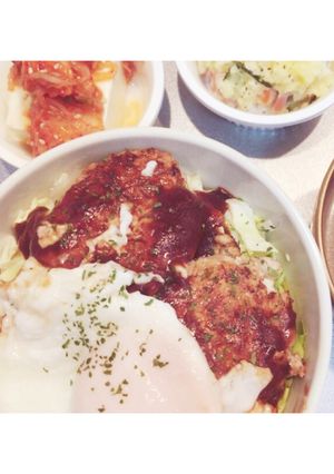 豆腐ハンバーグのロコモコ丼♡-レシピのメイン写真