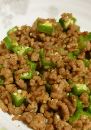 オクラのカレー風味そぼろ炒め-レシピのメイン写真