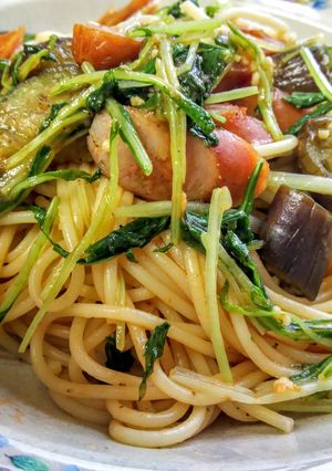 なすとｳｲﾝﾅｰのﾄﾏﾄﾊﾟｽﾀ-レシピのメイン写真