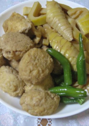 鶏だんごとたけのこの煮物-レシピのメイン写真