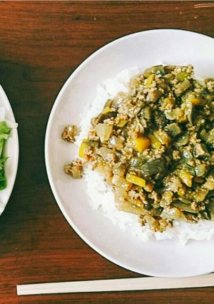 ナスとパプリカのキーマカレー-レシピのメイン写真