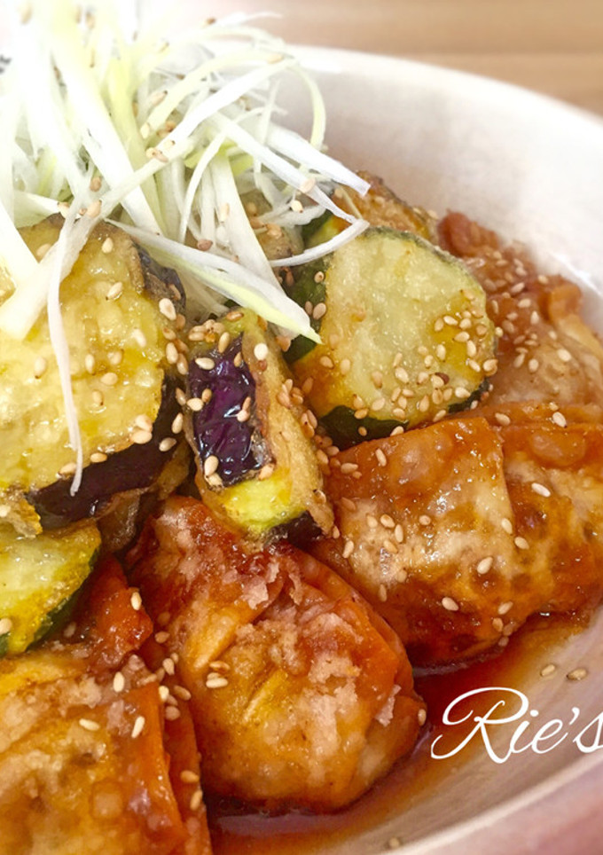 簡単で美味♡揚げ餃子と夏野菜の甘酢和え♡-レシピのメイン写真