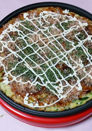 巨大ズッキーニ一本使ってお好み焼き-レシピのメイン写真