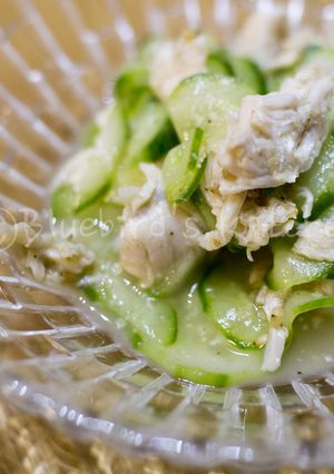 糖質制限：鳥ササミと胡瓜の胡麻酢和え-レシピのメイン写真