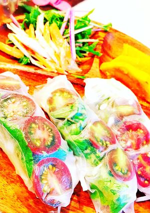 チキンとトマトたっぷり野菜の生春巻き-レシピのメイン写真