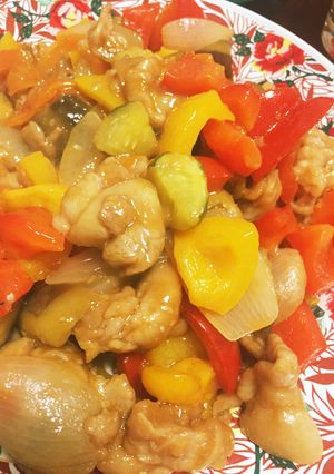 夏野菜と豚バラでなんちゃって酢豚-レシピのメイン写真