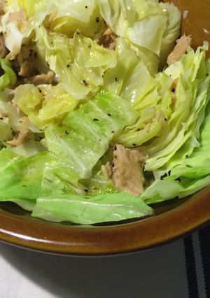 キャベツとツナのレモンドレッシング蒸し-レシピのメイン写真