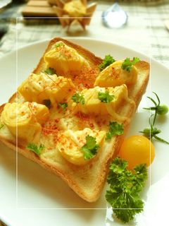 卵焼き×めんたい粉の和トースト-レシピのメイン写真