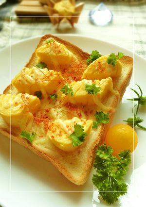 卵焼き×めんたい粉の和トースト-レシピのメイン写真
