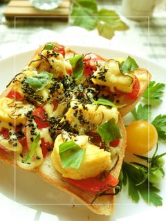トマト×卵焼きの塩昆布和トースト-レシピのメイン写真