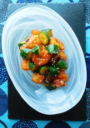 ピリリと辛いエビタコきゅうりの豆板醤和え-レシピのメイン写真