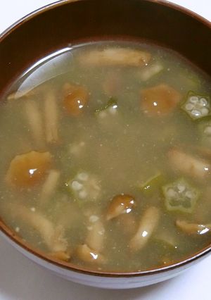 ねばねば　オクラとなめこのみそ汁-レシピのメイン写真