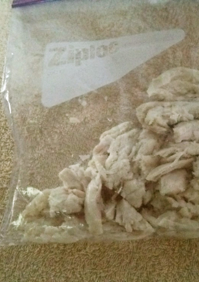 【コツ？】蒸し鶏の潰し方-レシピのメイン写真