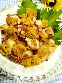 半夏生♡たことウニの和え物☆わさび醤油-レシピのメイン写真