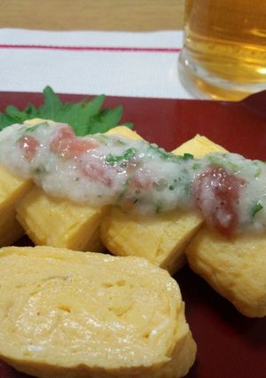 美味しい出汁巻き卵梅とろろかけ-レシピのメイン写真