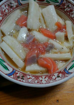ツマミにピッタリ！山芋サーモン-レシピのメイン写真