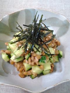 たたき梅ときゅうり納豆和え♪-レシピのメイン写真