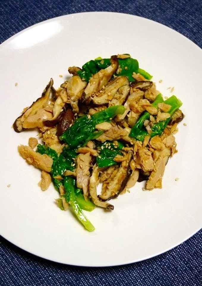 簡単！ツナと椎茸の胡麻中華炒め-レシピのメイン写真