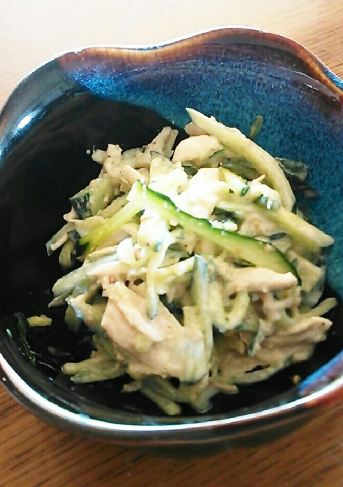 きゅうりと鶏ササミの胡麻マヨサラダ-レシピのメイン写真