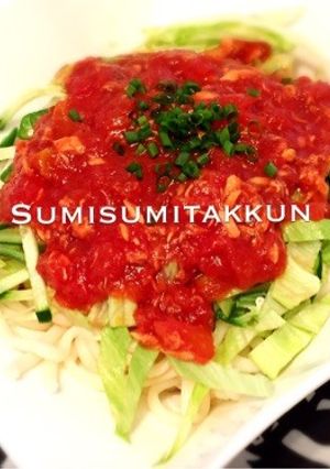 トマトでぶっかけ冷やしサラダうどん☆-レシピのメイン写真