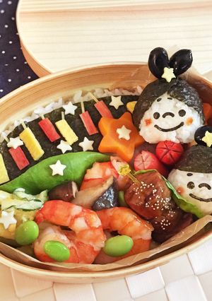 七夕弁当☆織姫☆彦星☆キャラ弁☆簡単-レシピのメイン写真