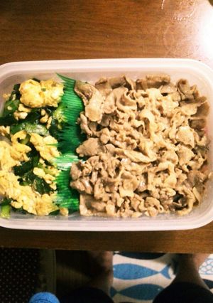 ニラ玉生姜焼き部活弁当★-レシピのメイン写真