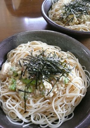 豆腐アボカド納豆の冷製パスタ-レシピのメイン写真
