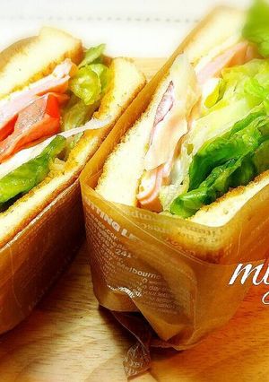 ワックスペーパー包み♪ハムチーズのサンド-レシピのメイン写真