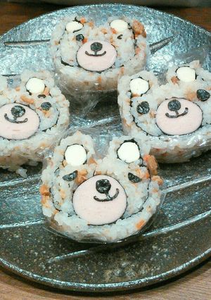 可愛い♡デコ巻き寿司～クマのつもり^^;-レシピのメイン写真