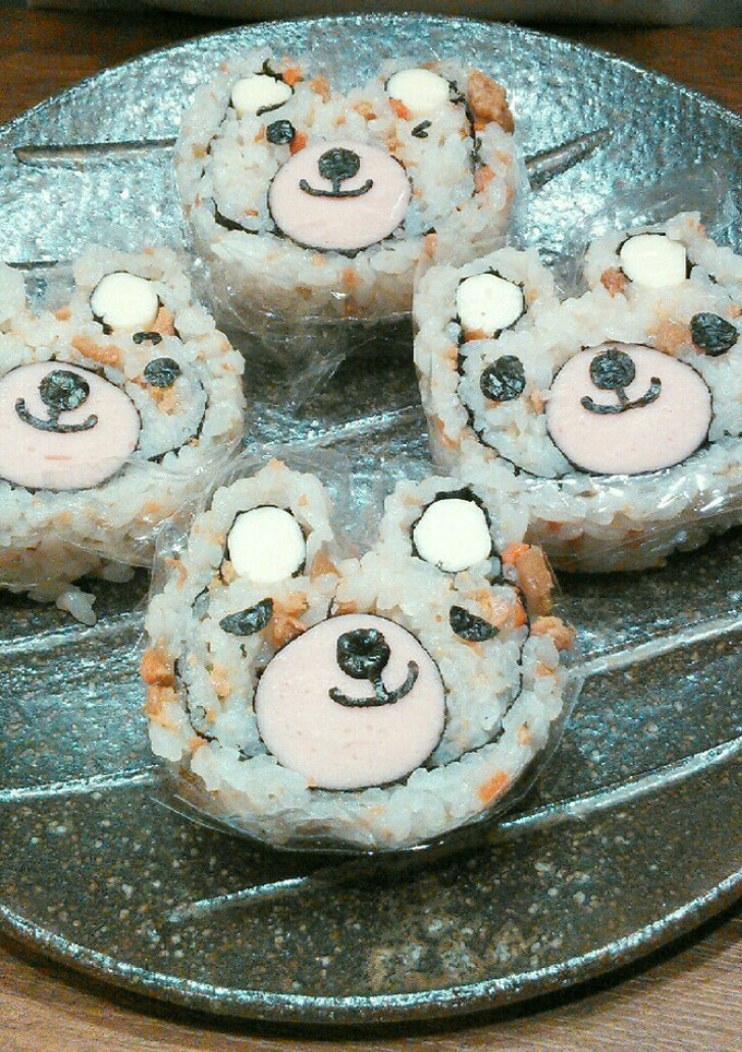 可愛い♡デコ巻き寿司～クマのつもり^^;-レシピのメイン写真