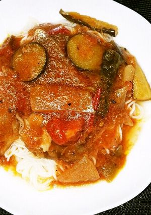 きゅうりと豚肉のトマトぶっかけそーめん-レシピのメイン写真