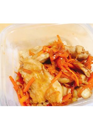 鶏むね肉とにんじんの甘辛炒め-レシピのメイン写真