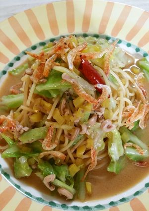 塩辛☆キャベツ☆沢庵☆桜えび☆パスタ♥-レシピのメイン写真