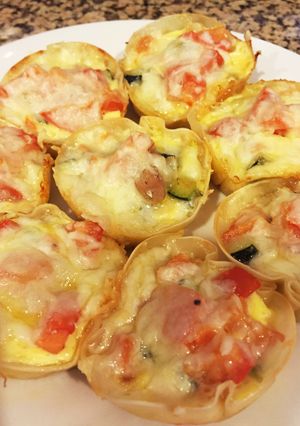 余った餃子の皮と野菜の残り物のキッシュ-レシピのメイン写真