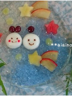 シュワシュワ七夕ゼリーフルーツ白玉-レシピのメイン写真