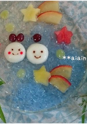 シュワシュワ七夕ゼリーフルーツ白玉-レシピのメイン写真