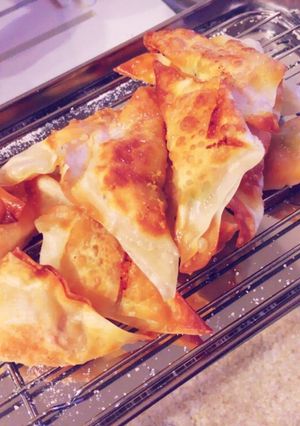 鮭フレーク入りポテサラ揚げ焼きワンタン-レシピのメイン写真