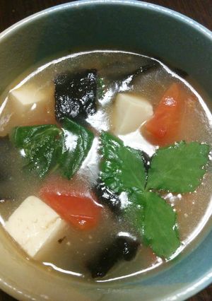 トマトと焼き海苔の酸っぱいスープ-レシピのメイン写真