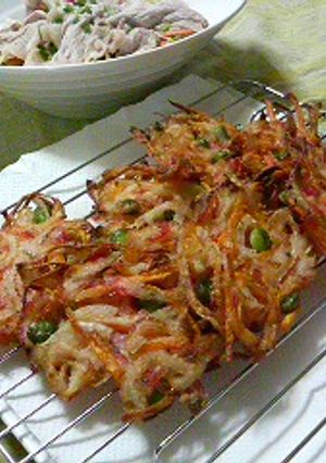 にんじんと玉ねぎのお財布お助けかき揚げ-レシピのメイン写真