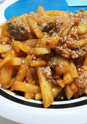 ジャガ芋とひき肉のケチャップ炒め-レシピのメイン写真