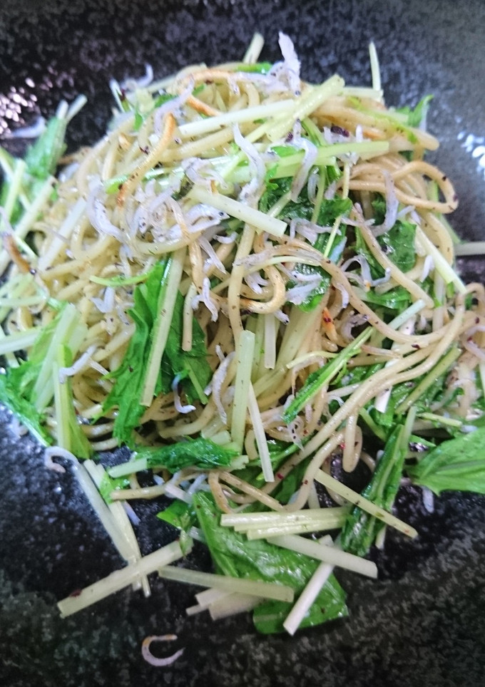 超簡単！大磯屋じゃこと水菜のゆかり焼そば-レシピのメイン写真