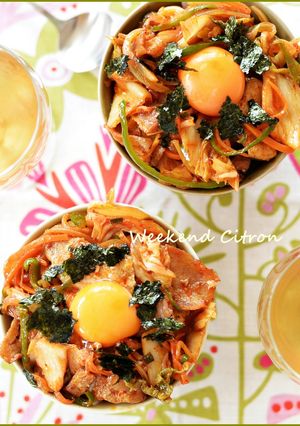 子どもも大好き♪豚キムチ丼-レシピのメイン写真