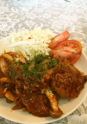 豆腐でヘルシー♡デミ煮込みハンバーグ-レシピのメイン写真
