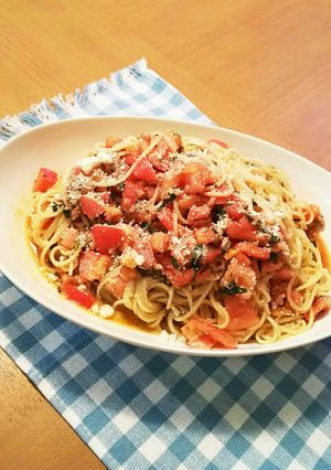 楽チン☆トマトとバジルの冷製パスタ☆-レシピのメイン写真