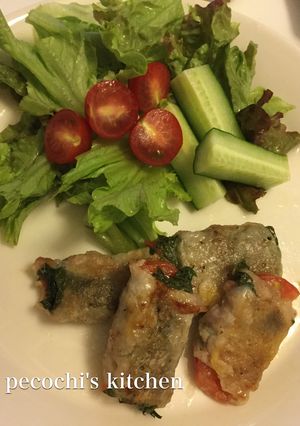 ☆豚薄切り肉の大葉トマト包み焼き☆-レシピのメイン写真